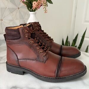 Arkbird Chelsea Leather Cognac Lace Up Oxford Chukka Shoes